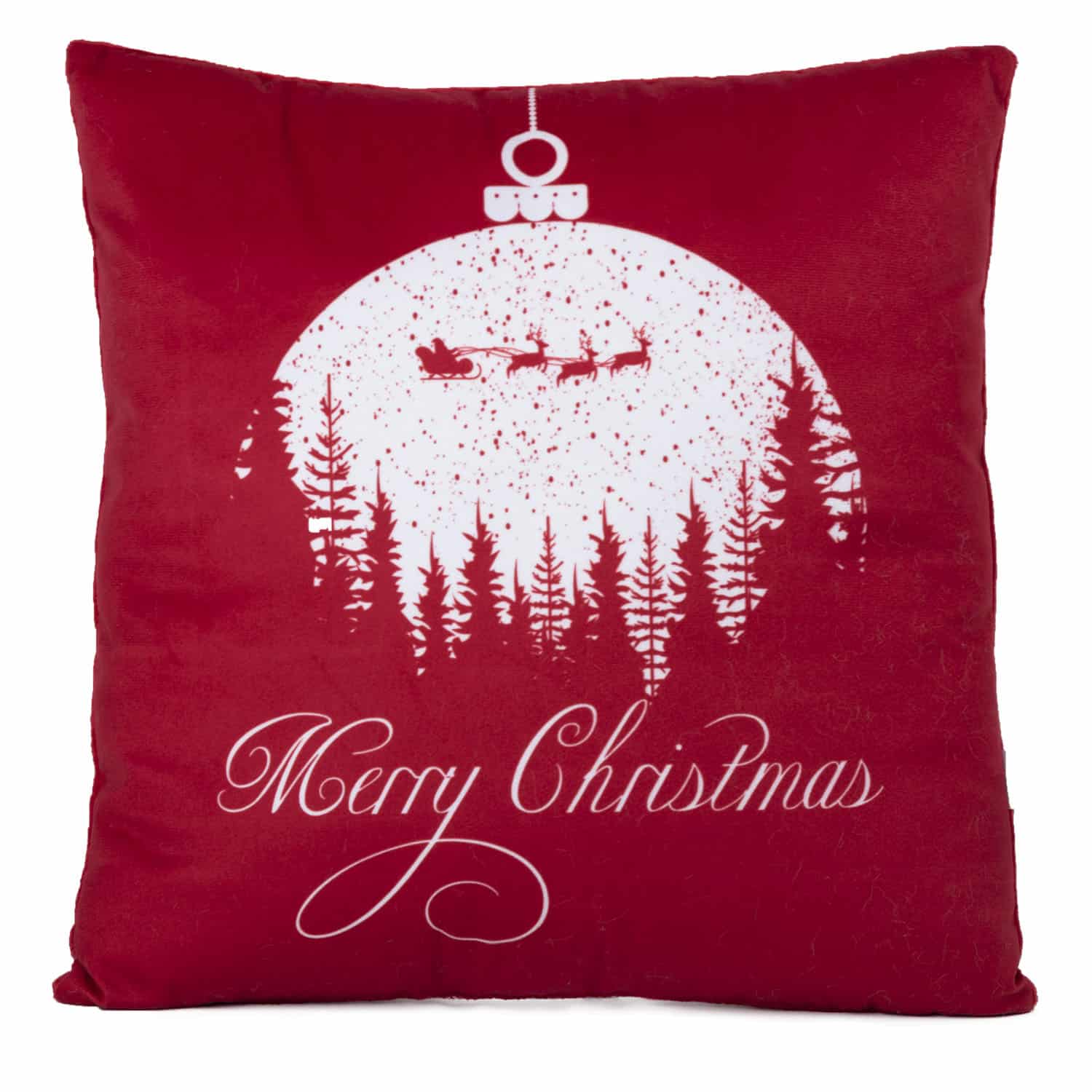 Pillow with Christmas landscape