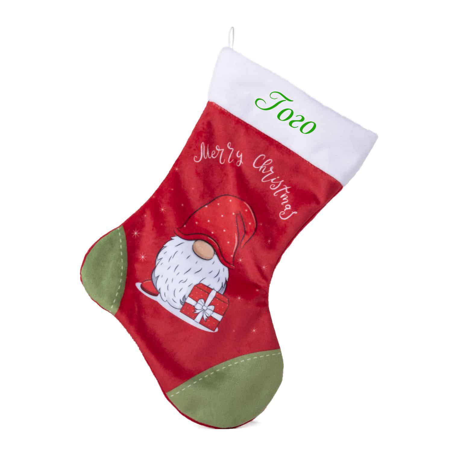 Christmas sock with elf - Red