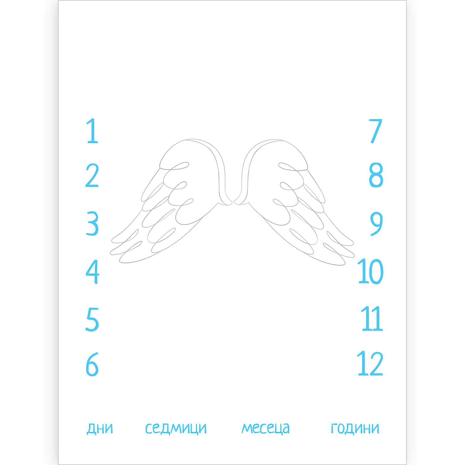 Canvas for photo - type Angel wings three colors - Blue