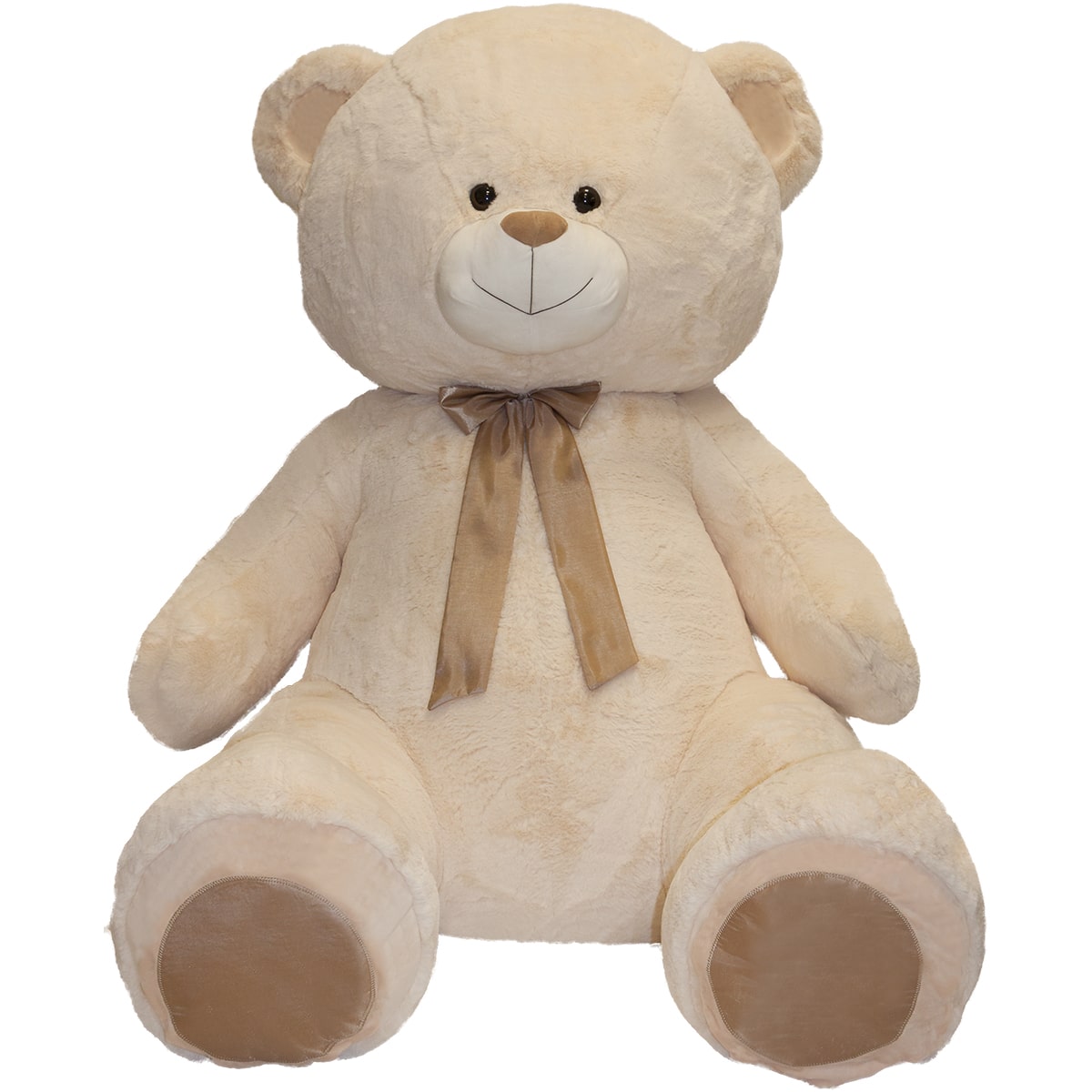 Beige bear with ribbon