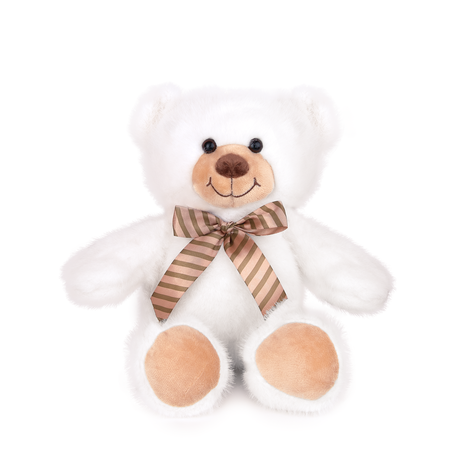 Мече с панделка - Бял
