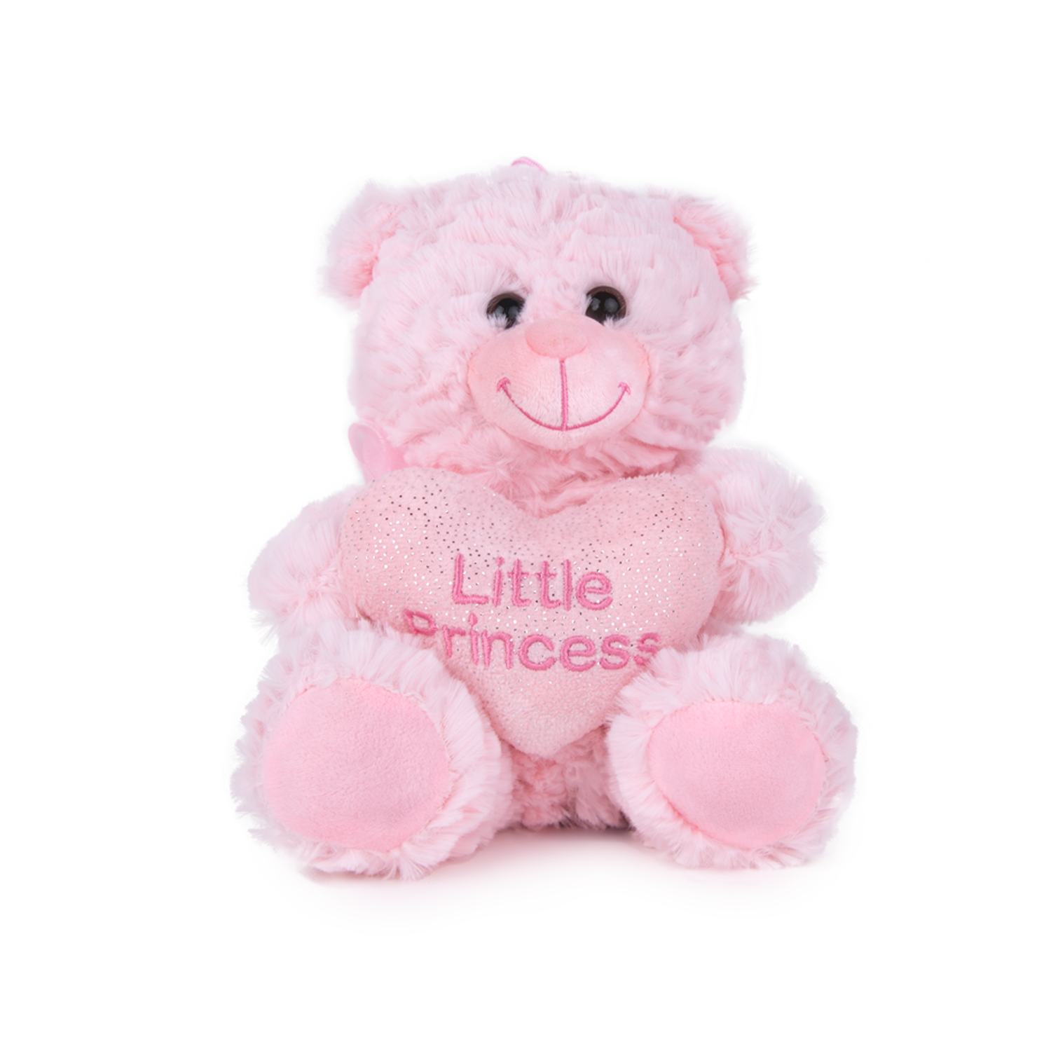 Мече със сърце - Розов 20см