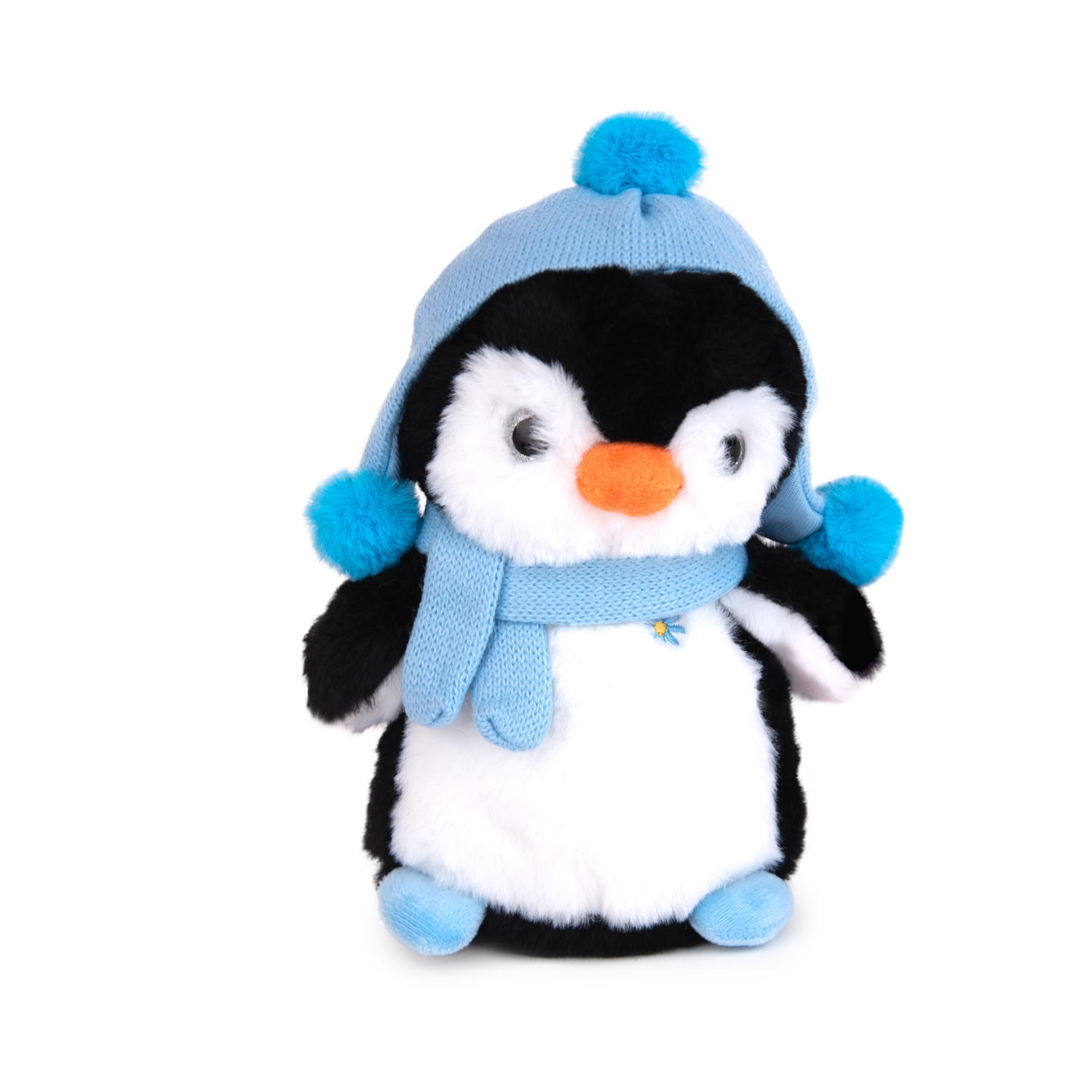 Пингвин със синя шапка и шал 20см