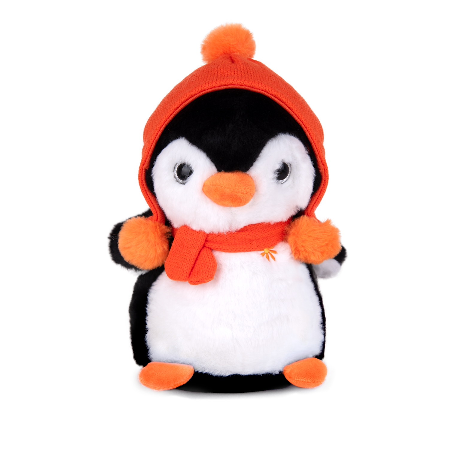 Пингвин с оранжева шапка и шал 25см