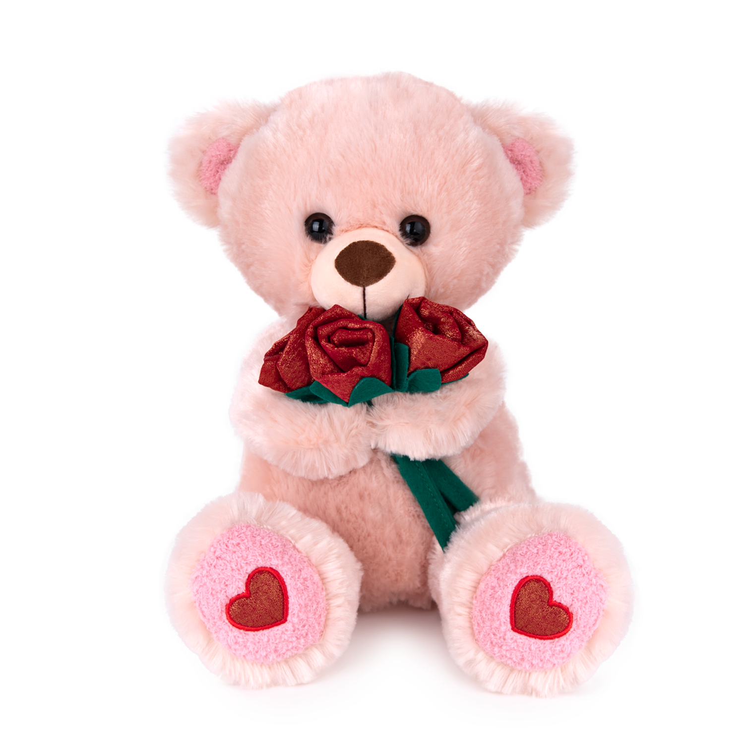 Мече с рози - Бежов 30см