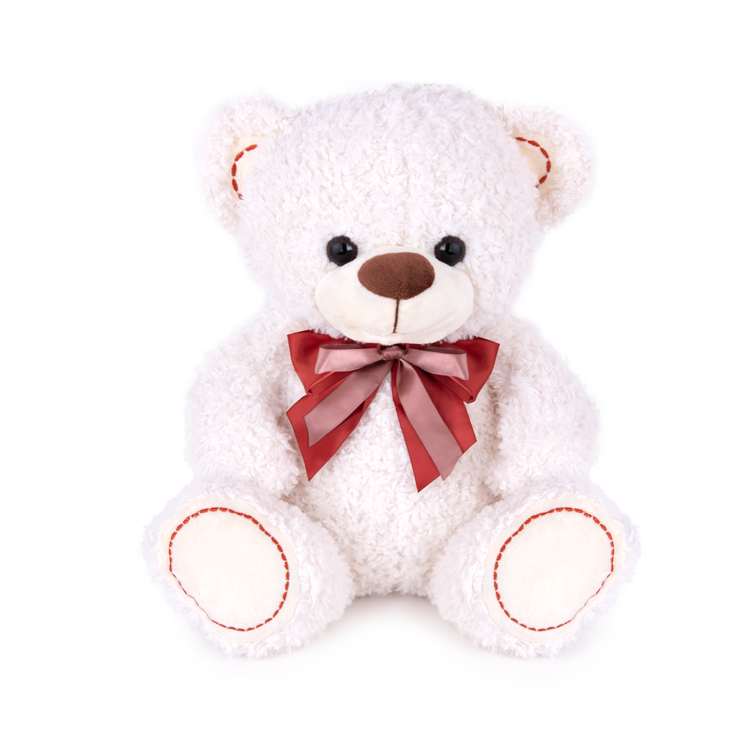 Мече с панделка - Бял