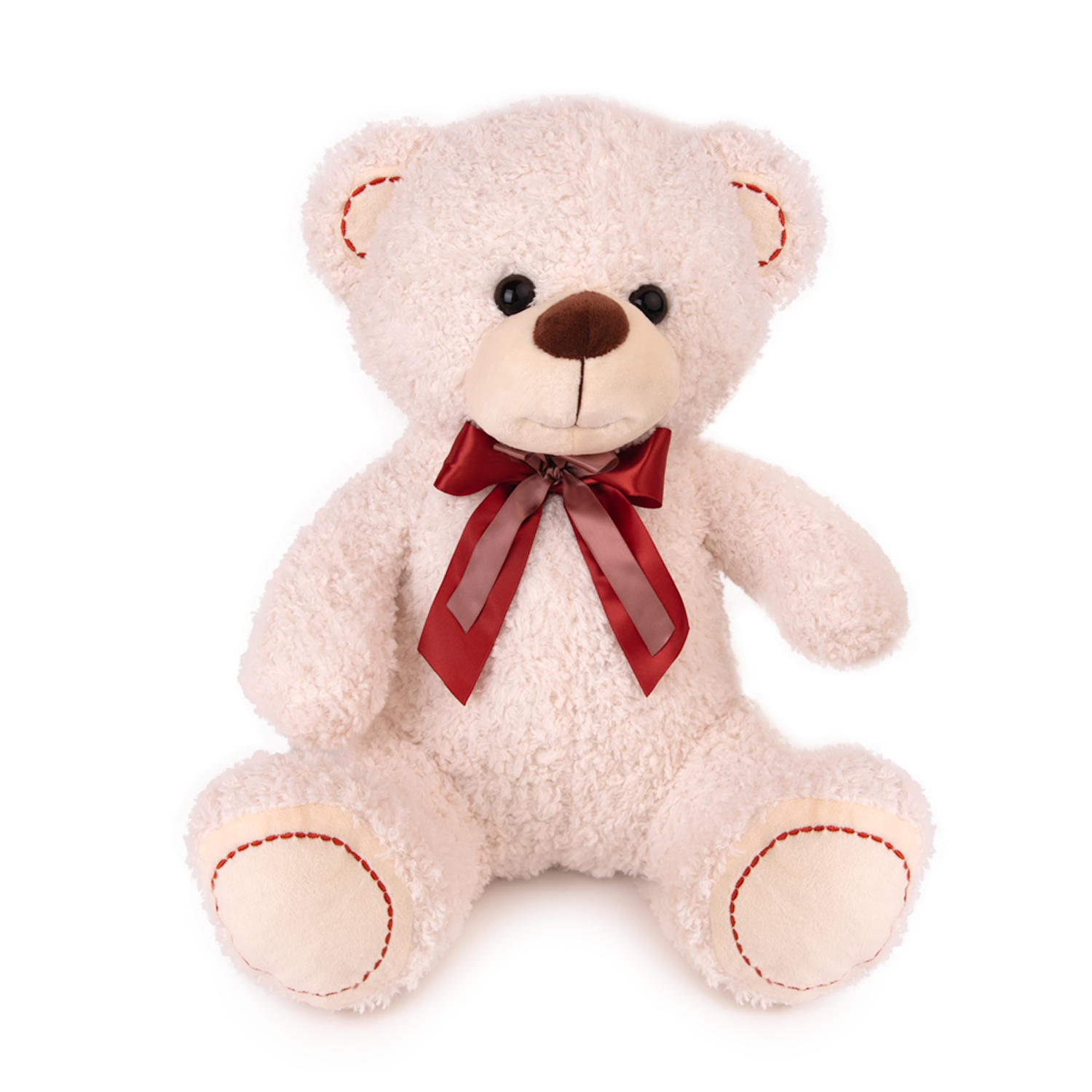Мече с панделка - Бял