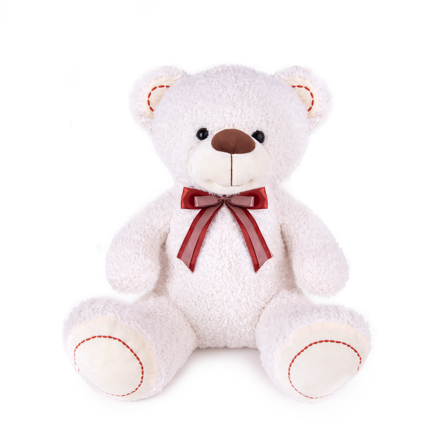 Мече с панделка - Бял