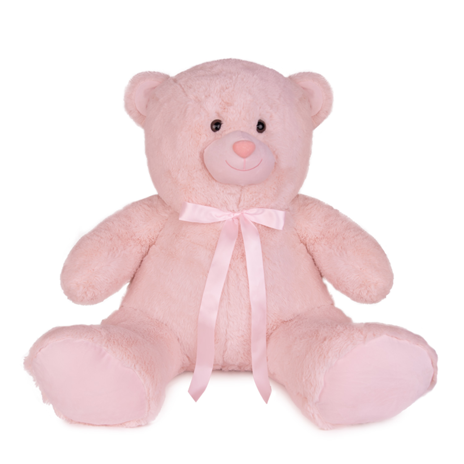 Мече с панделка - Розов