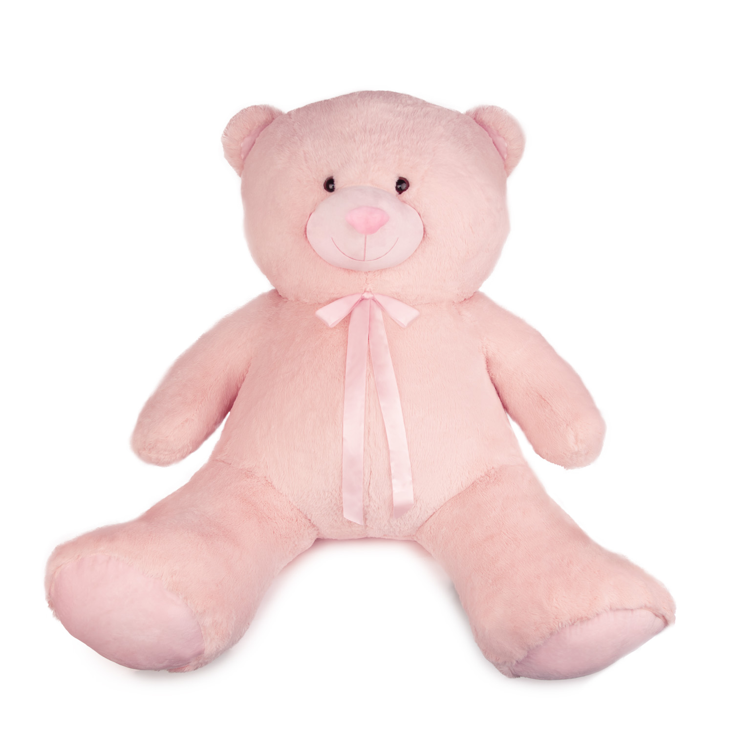 Мече с панделка - Розов