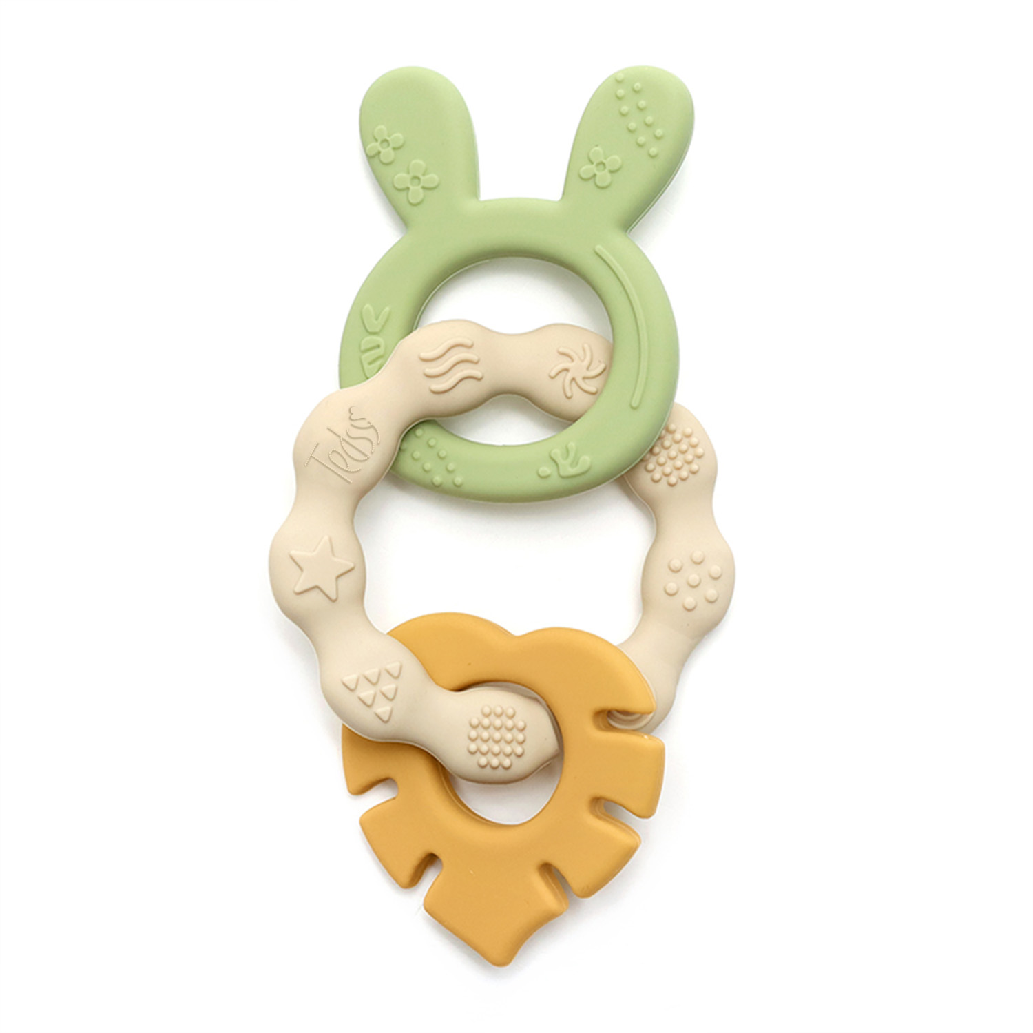 Силиконова гризалка 3 части - Зелен+Горчица