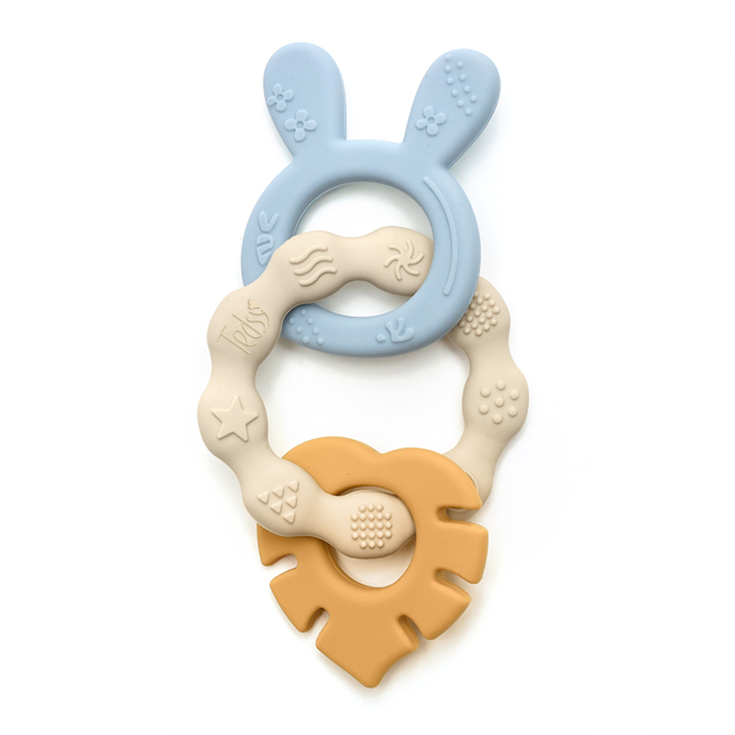 Силиконова гризалка 3 части - Горчица+Син