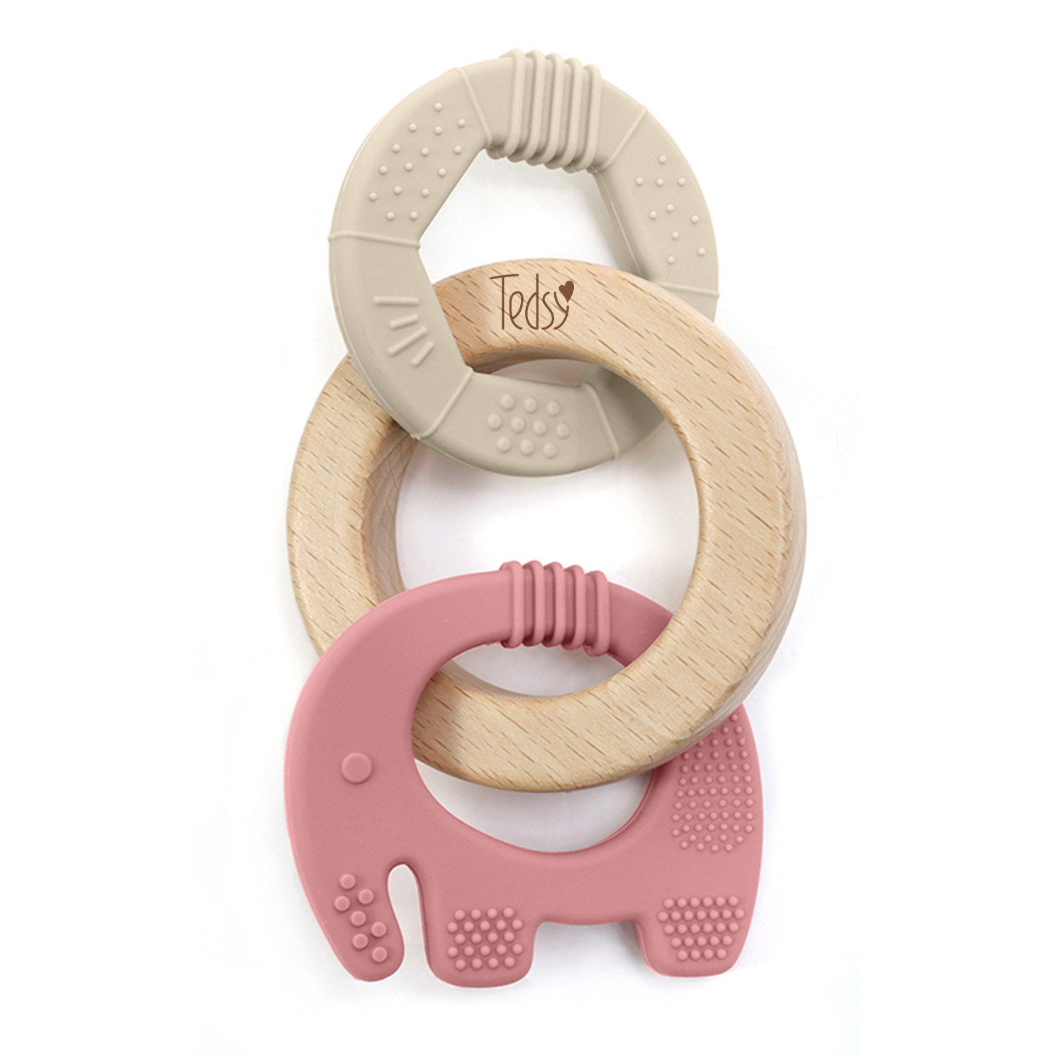 Силиконова гризалка с дърво 3 части - Т.Розов