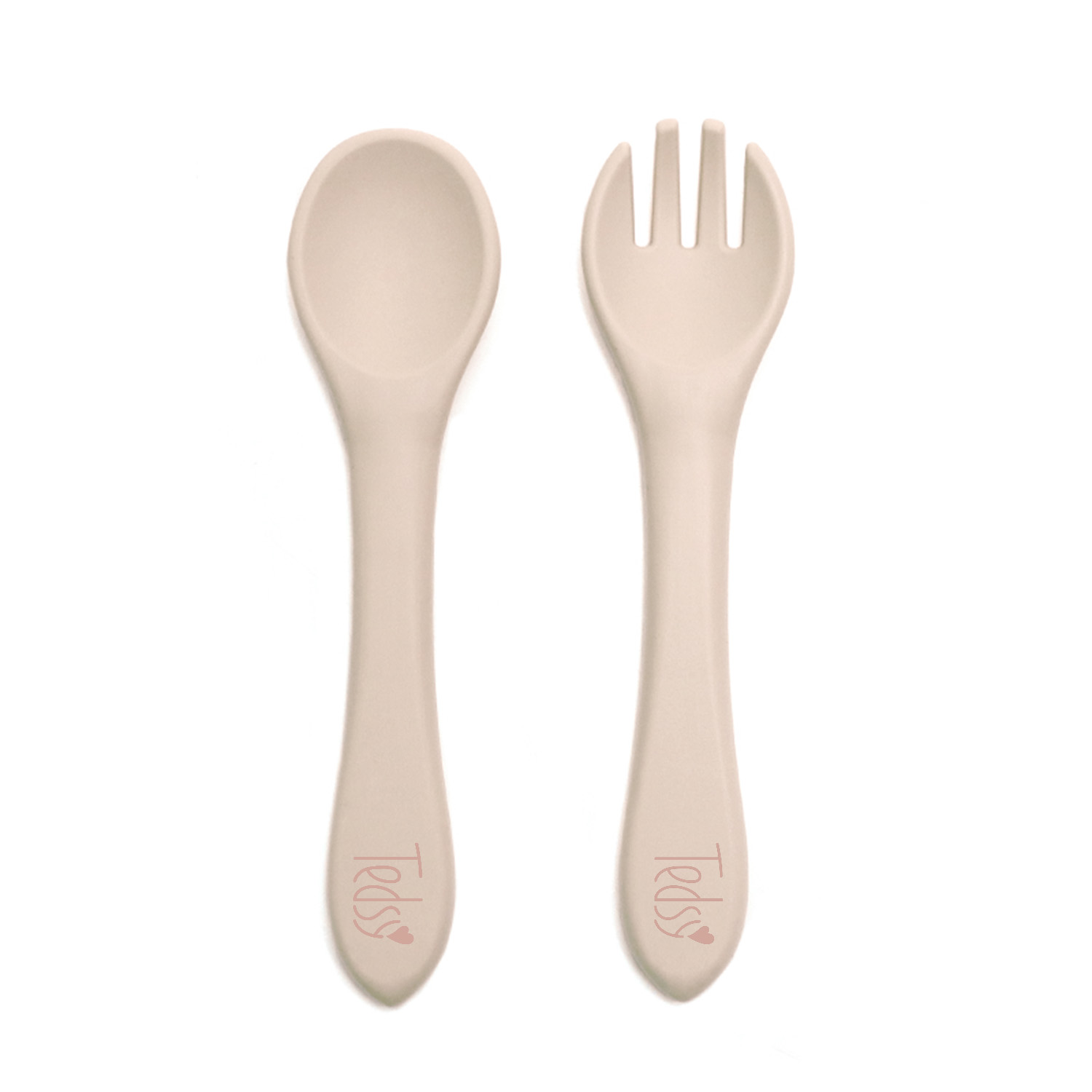 Бебешки силиконови прибори - Бежов