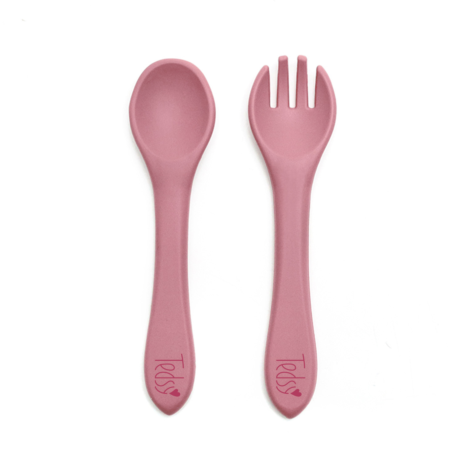 Бебешки силиконови прибори - Т.розов