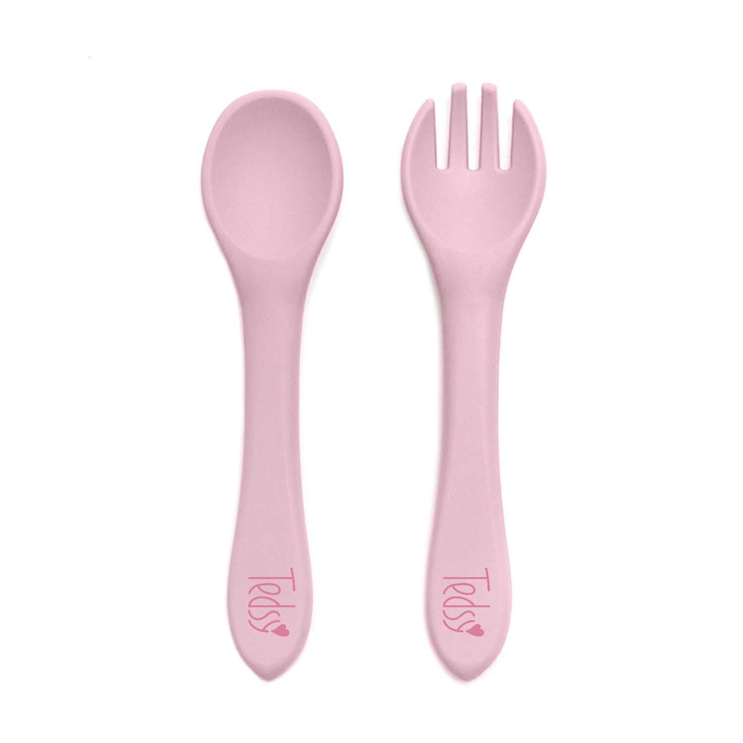 Бебешки силиконови прибори - Св.розов