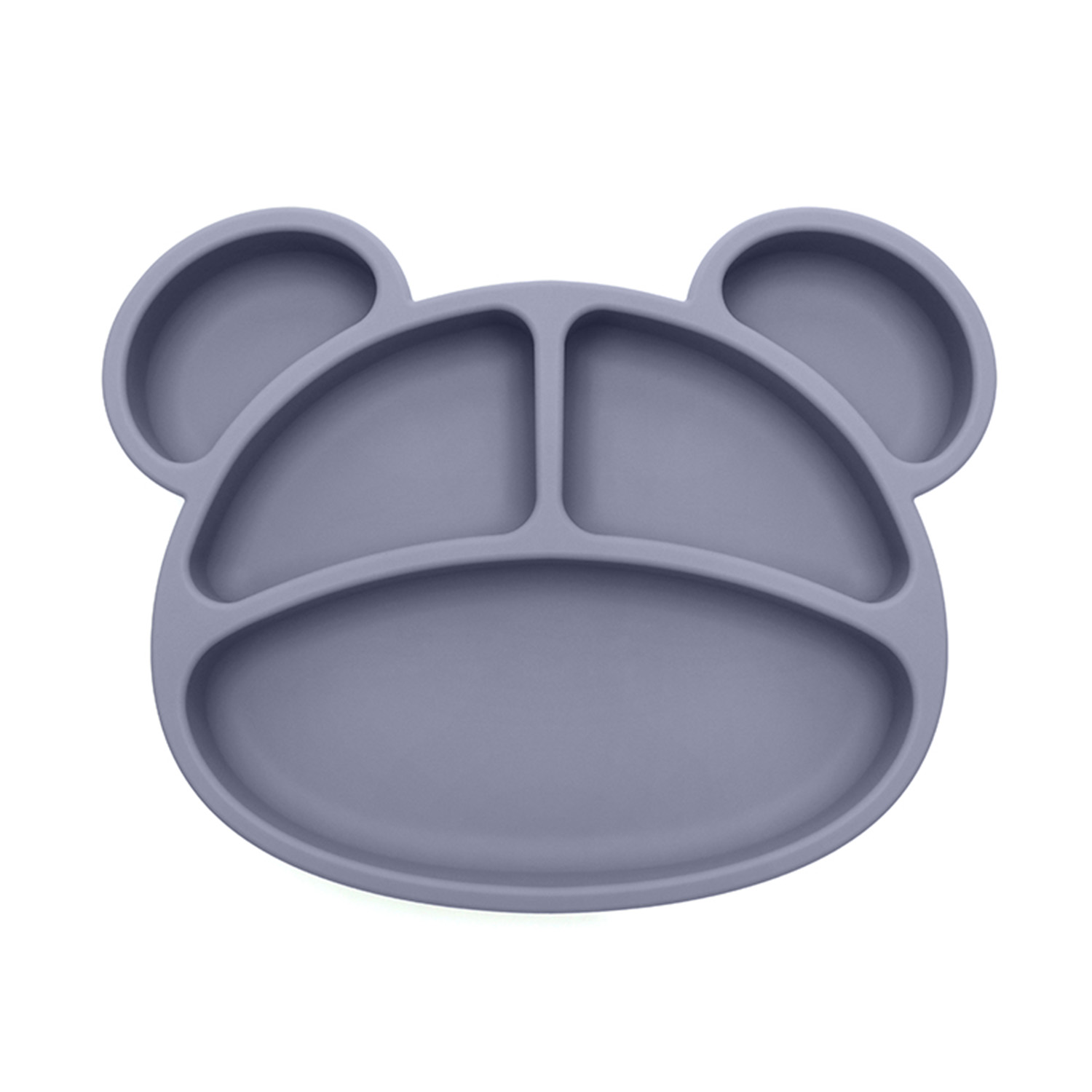 Силиконова чиния с ушички - Сив