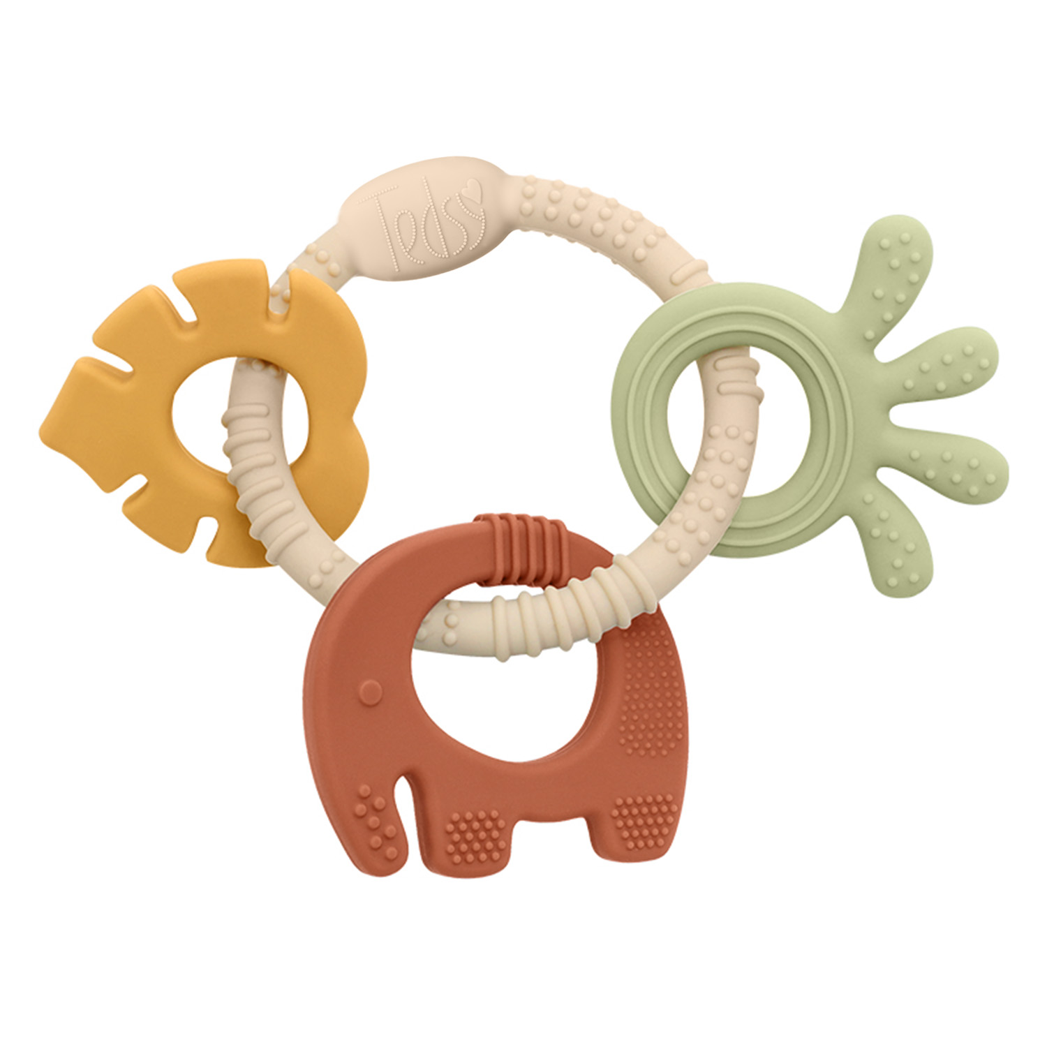 Силиконова гризалка 4 части - Горчица+Брик