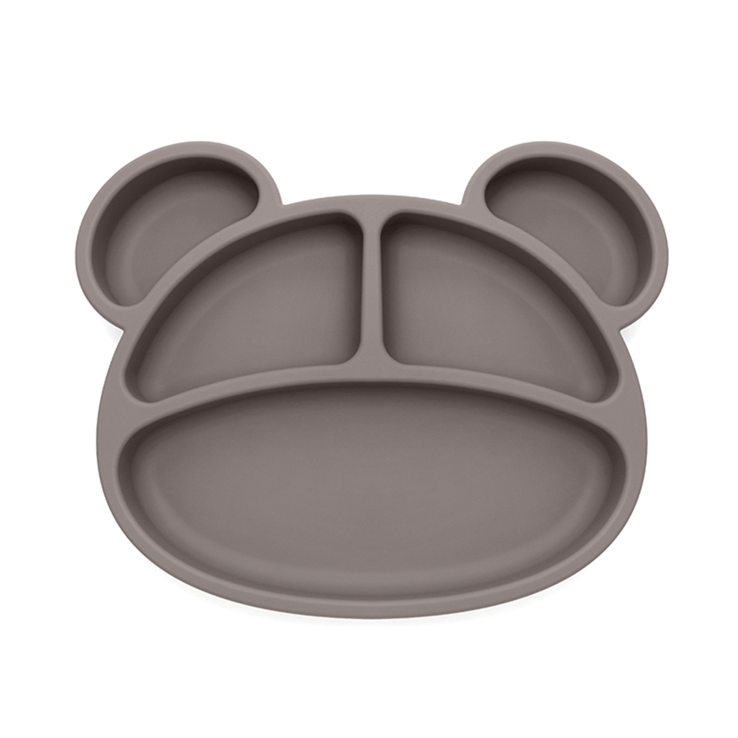 Силиконова чиния с ушички - Сиво-зелен