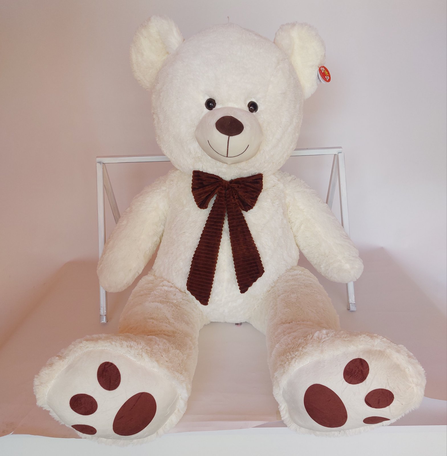 Мече с панделка - Бежово 130см