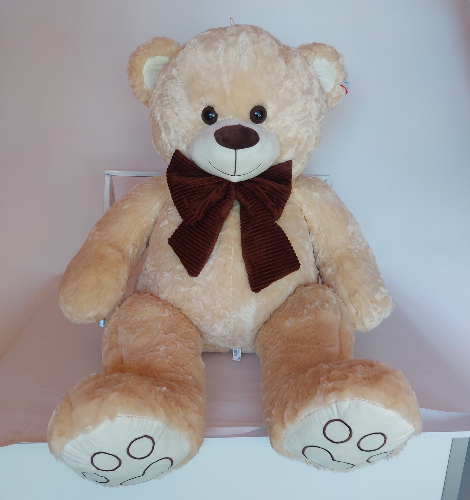 Мече с панделка - Бежов 140см