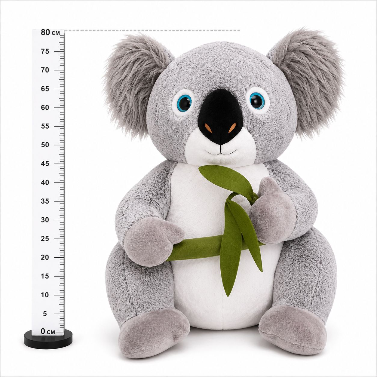 Коала с бамбук - Сив 80см