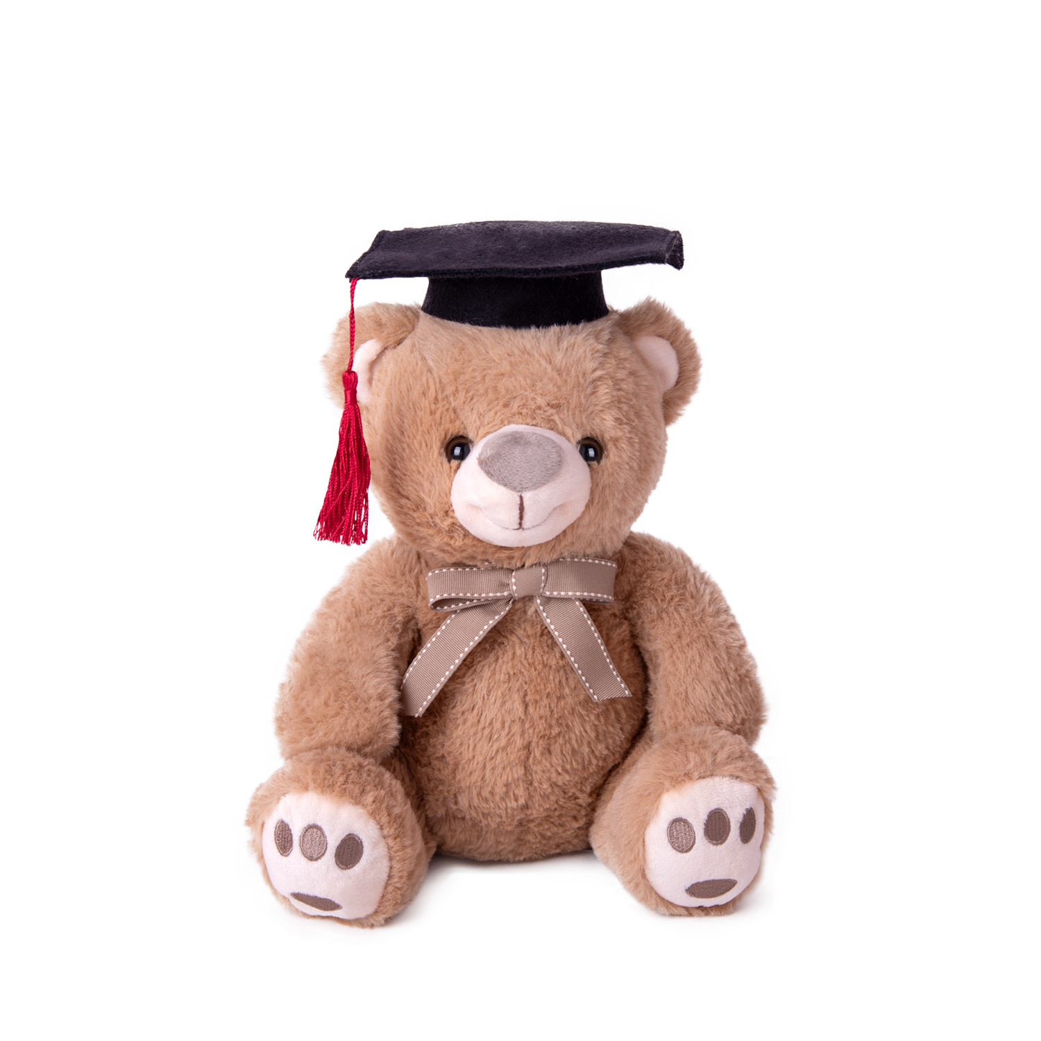 Мече абитуриент с панделка - Кафяв