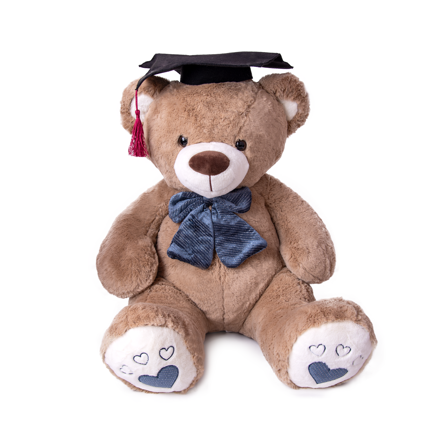 Мече абитуриент със синя панделка