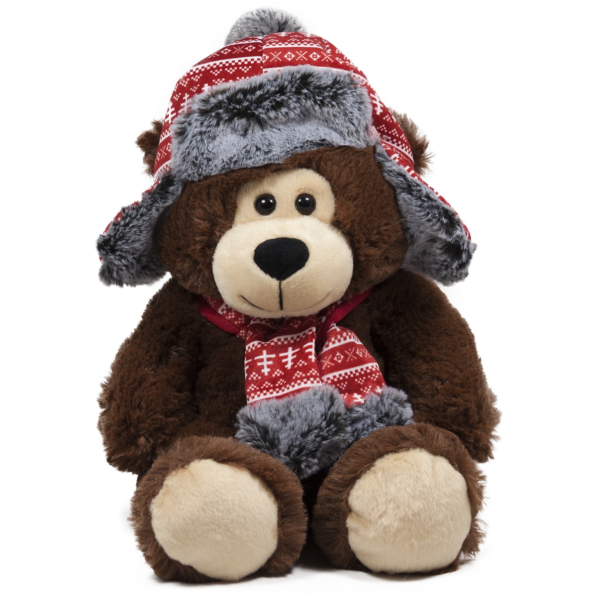 Bear with hat and scarf - Brown