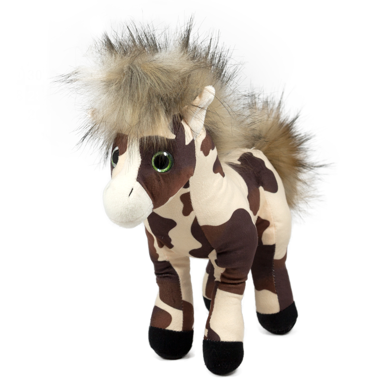 Horse with spots, sound and brown mane