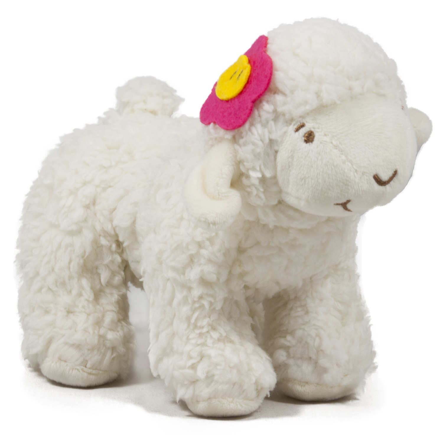 White lamb with flower and sound