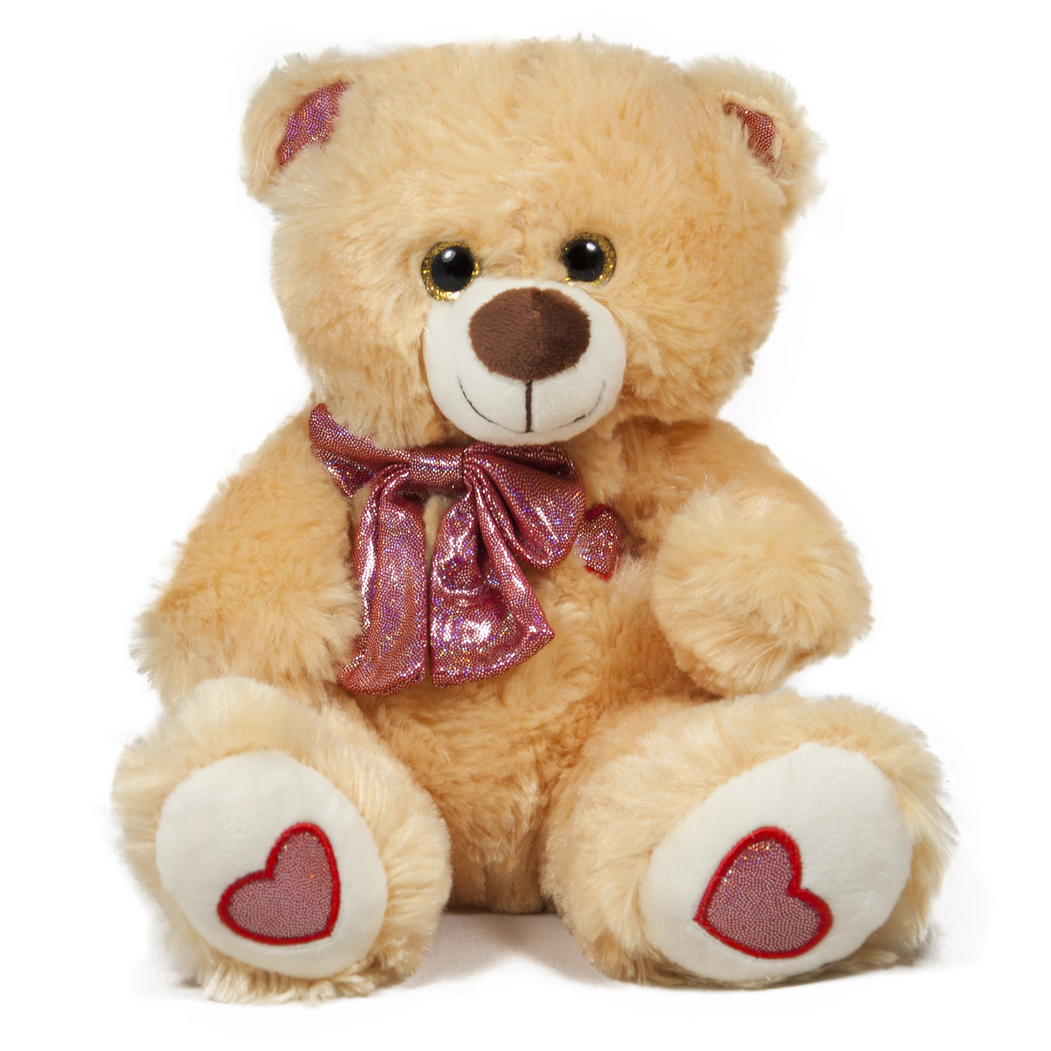 Bear with shiny ribbon - Brown