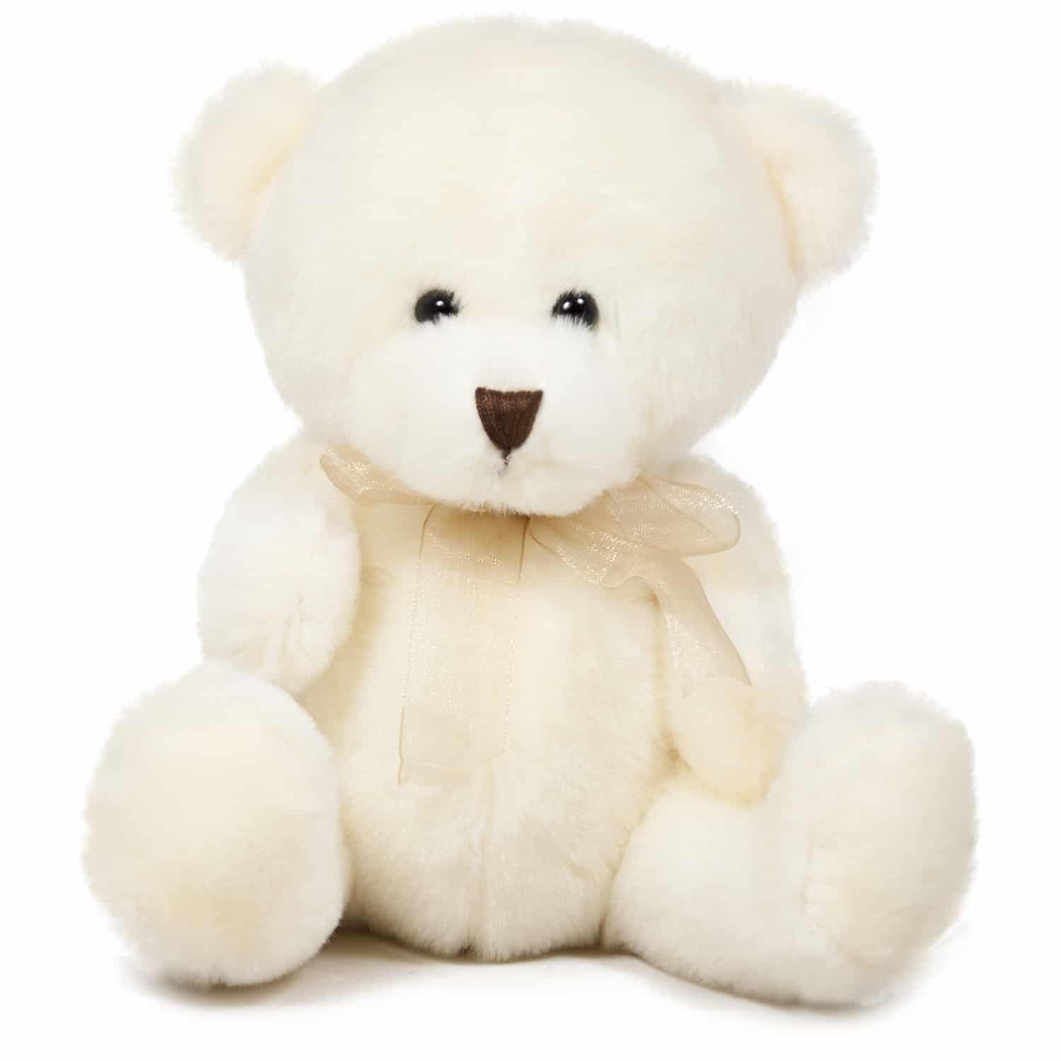 Bear with ribbon - White