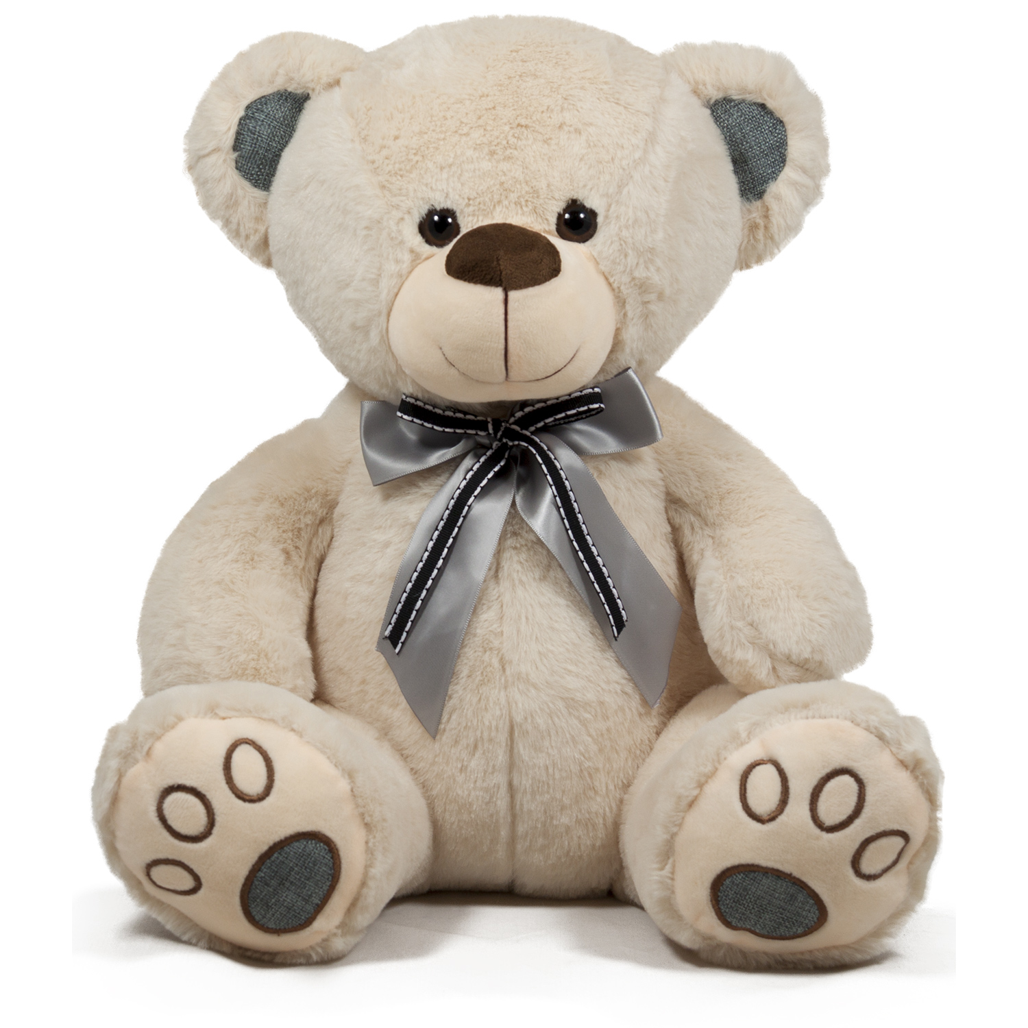 Bear with a double ribbon - Beige