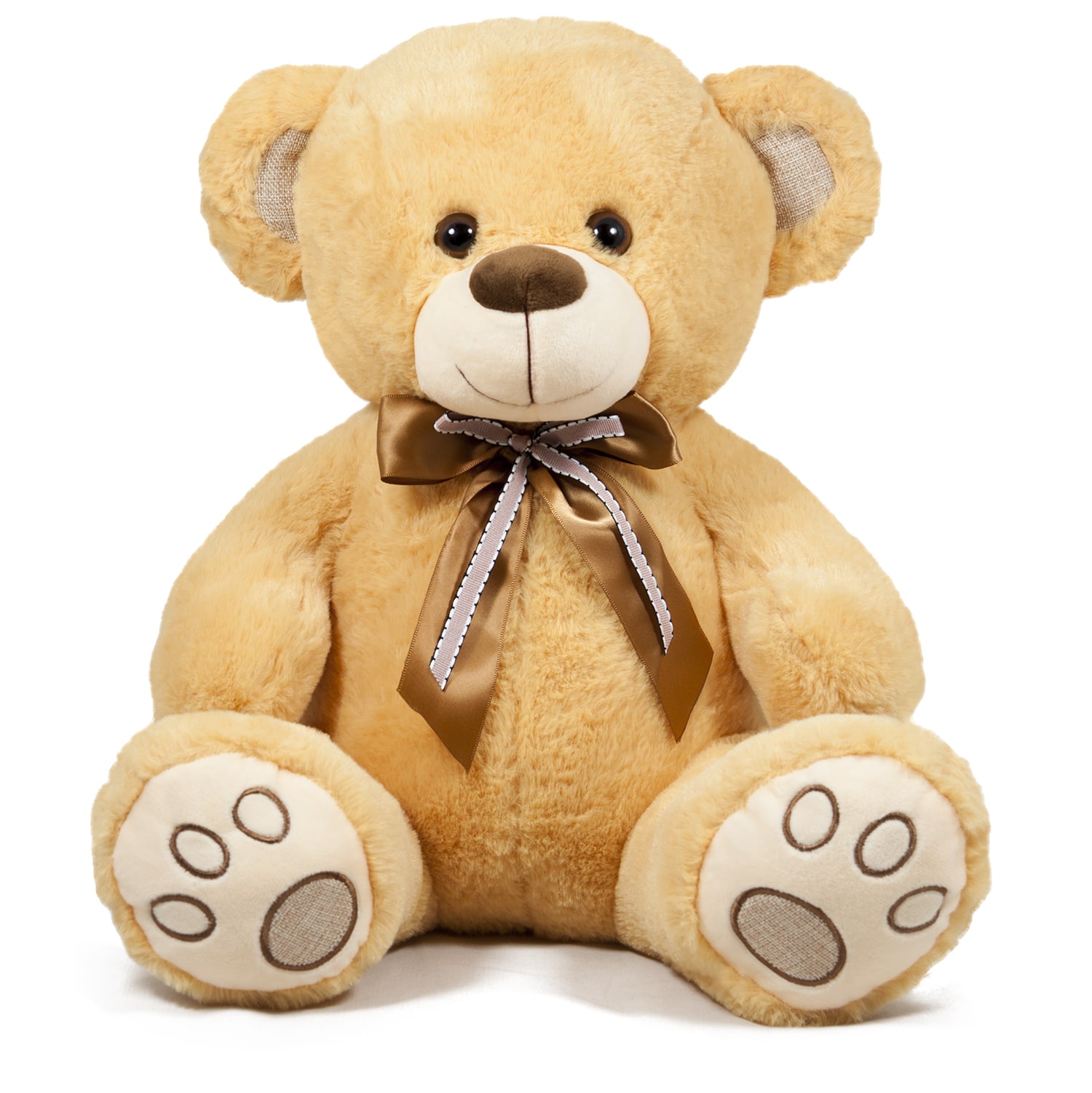 Bear with a double ribbon - Brown