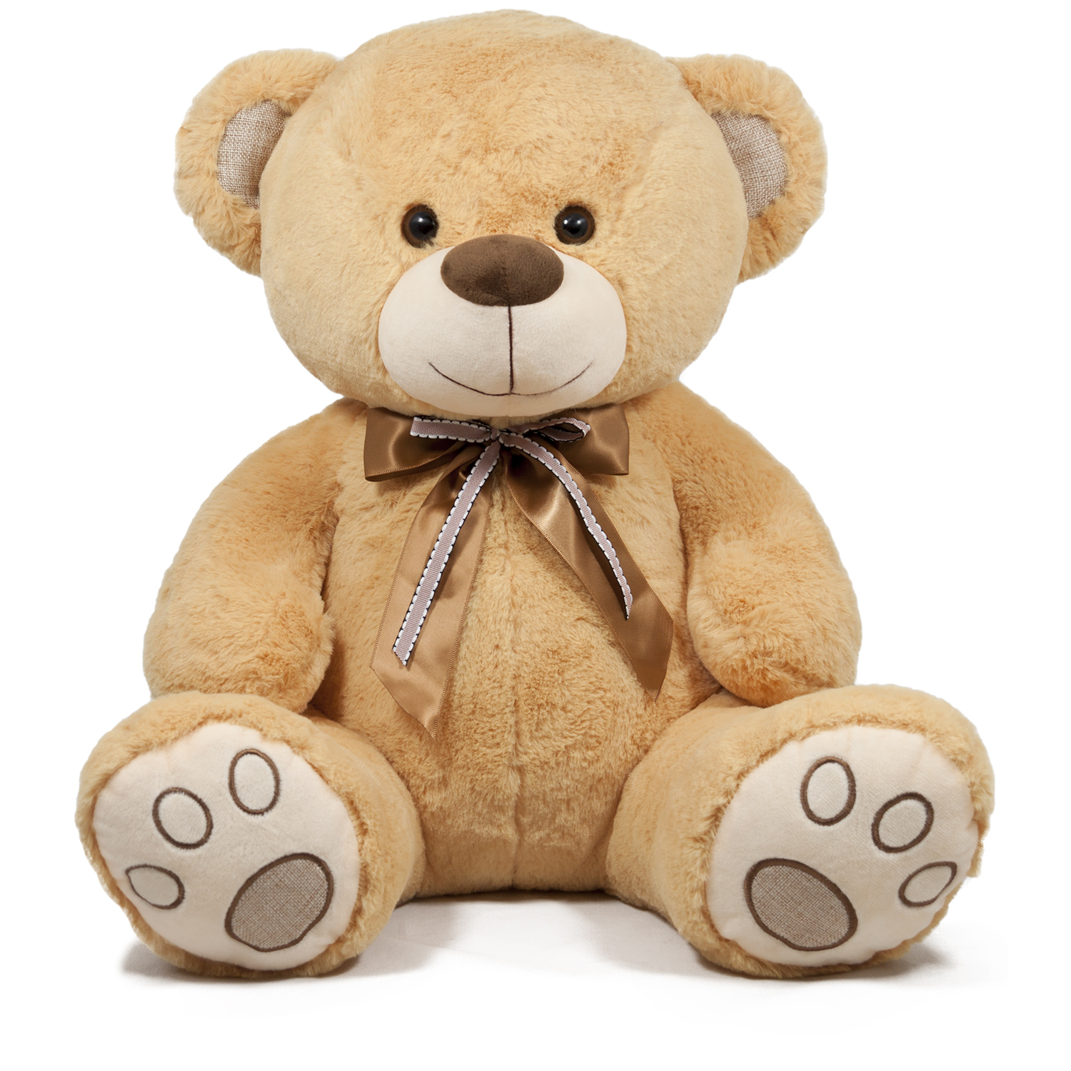 Bear with a double ribbon - Brown