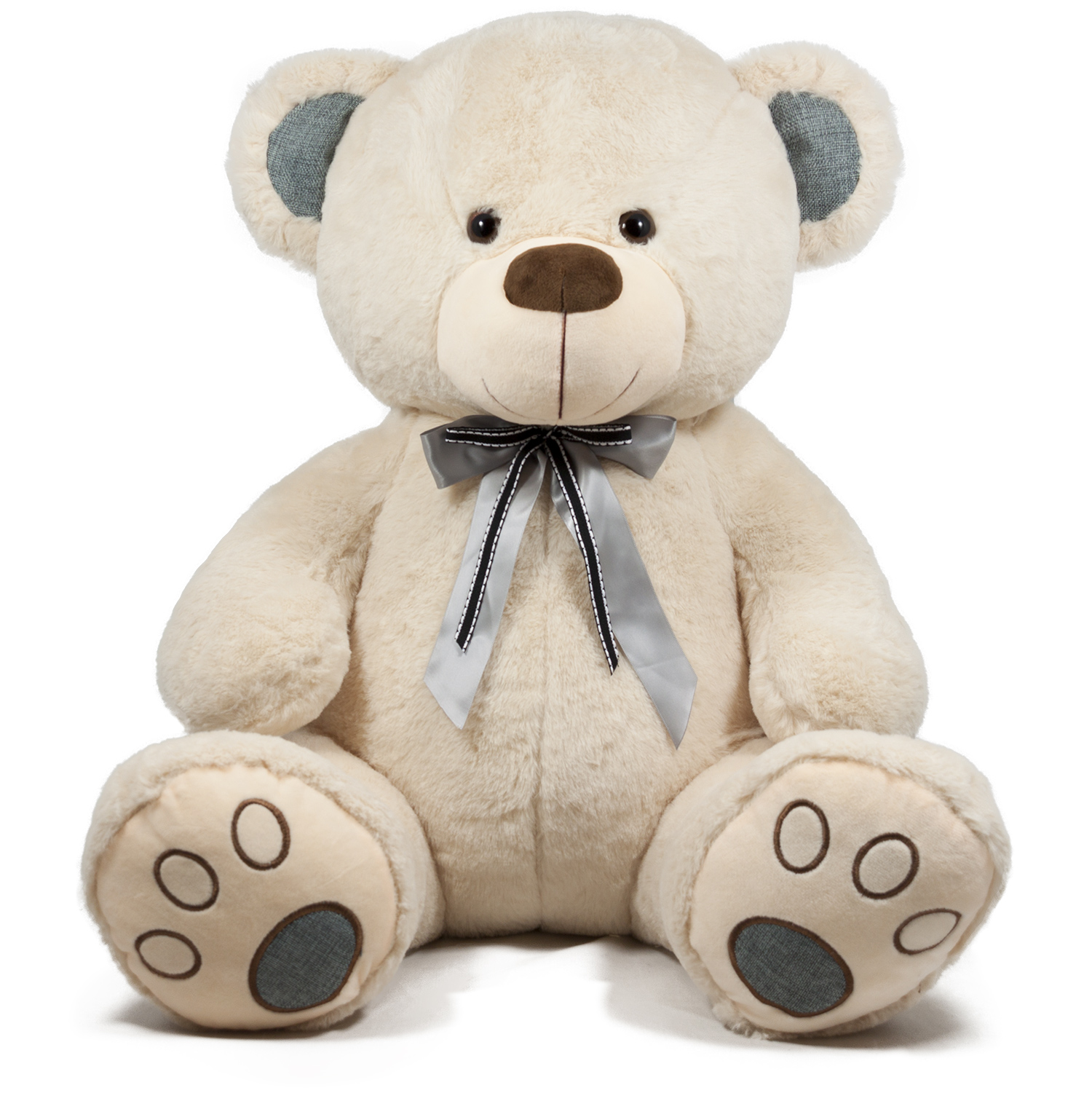 Bear with a double ribbon - Beige