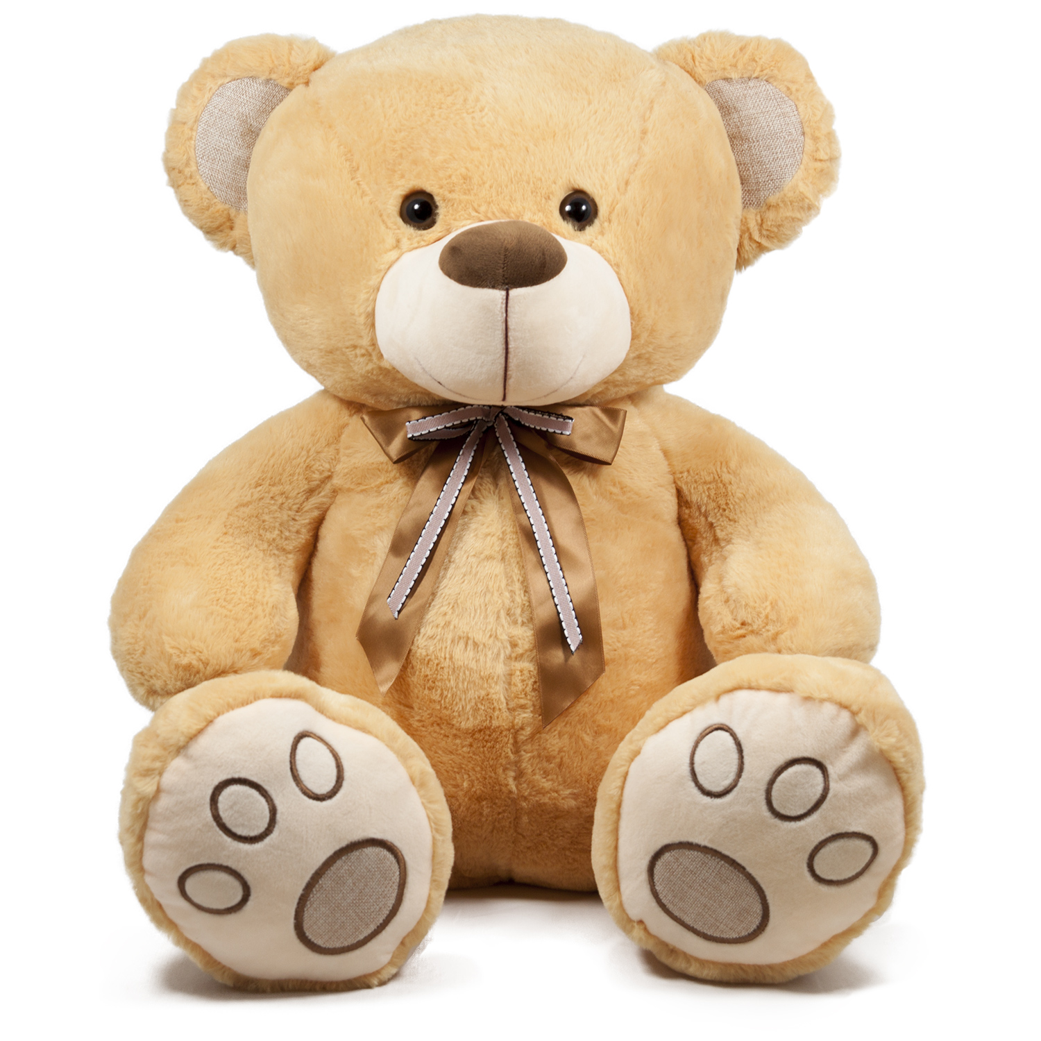 Bear with a double ribbon - Brown