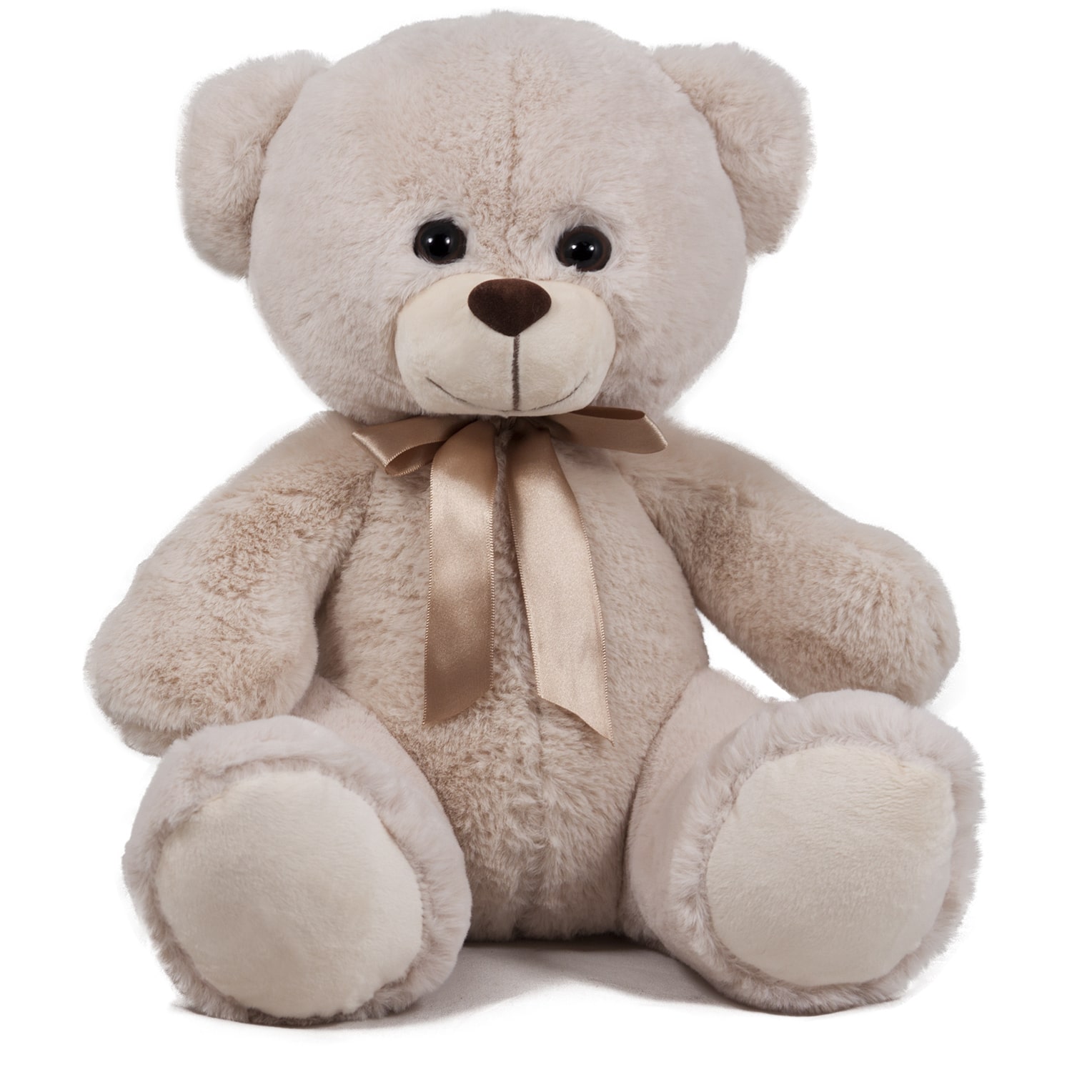 Bear with satin ribbon - Brown