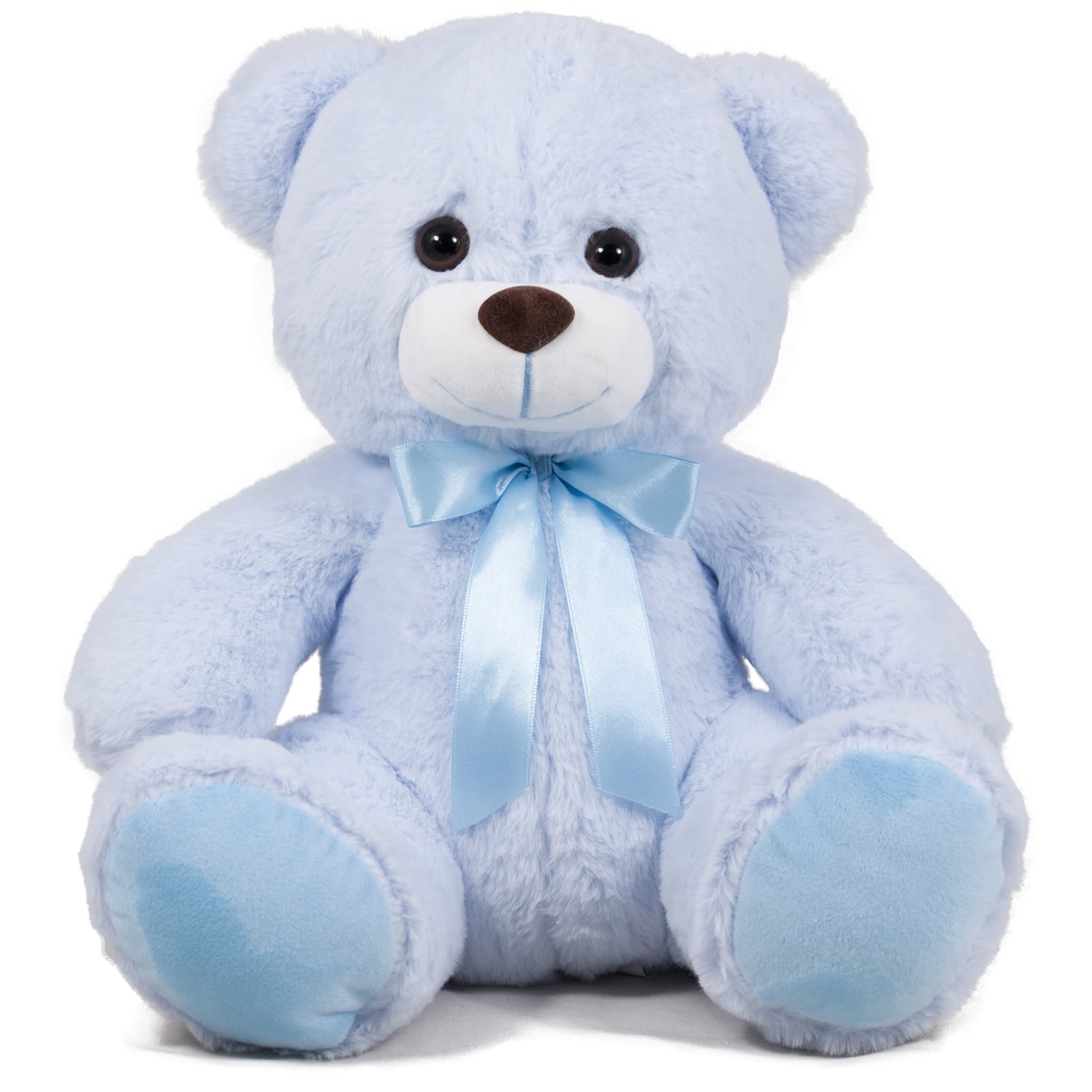 Bear with satin ribbon - Blue