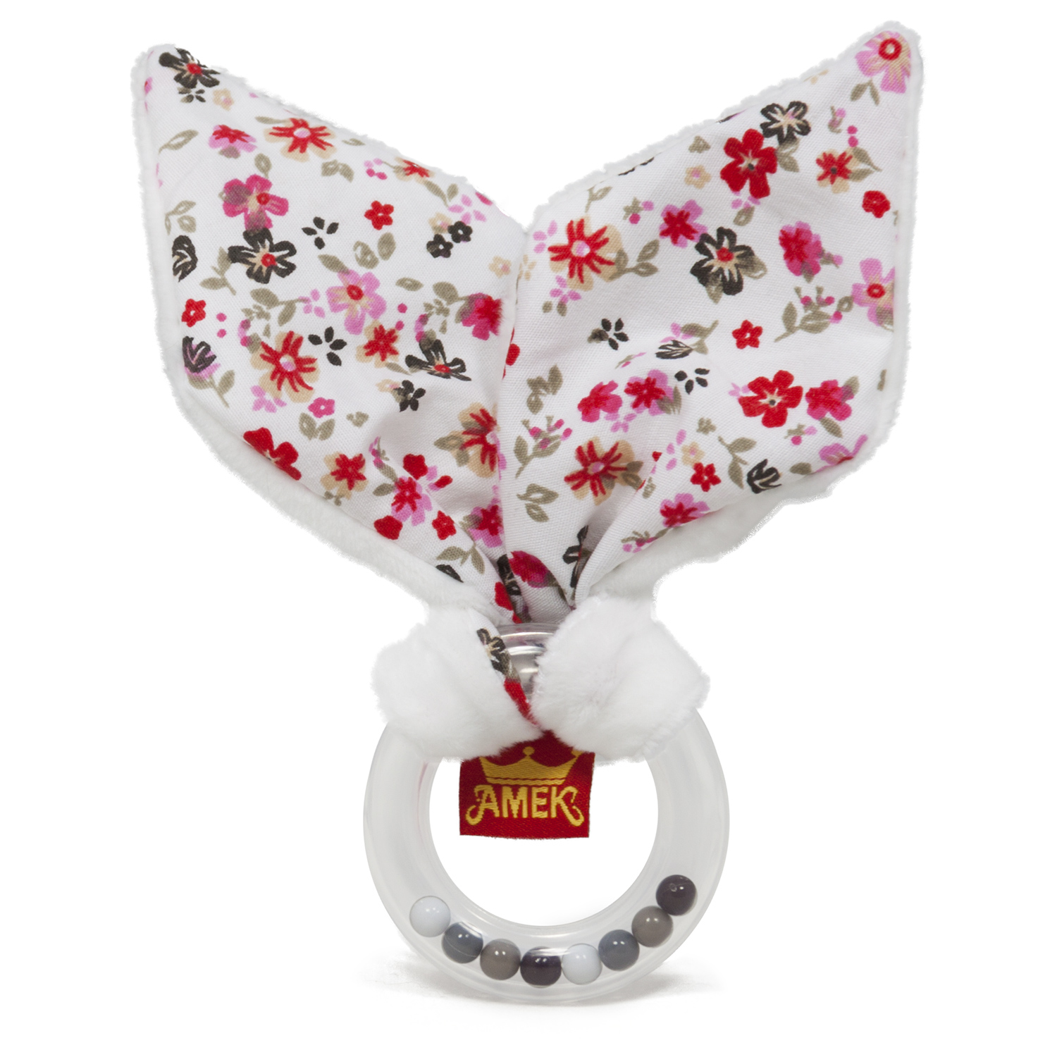Baby rattle with rabbit ears - Red
