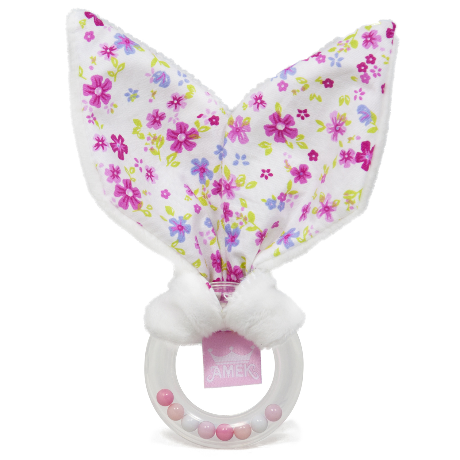 Baby rattle with rabbit ears - Pink