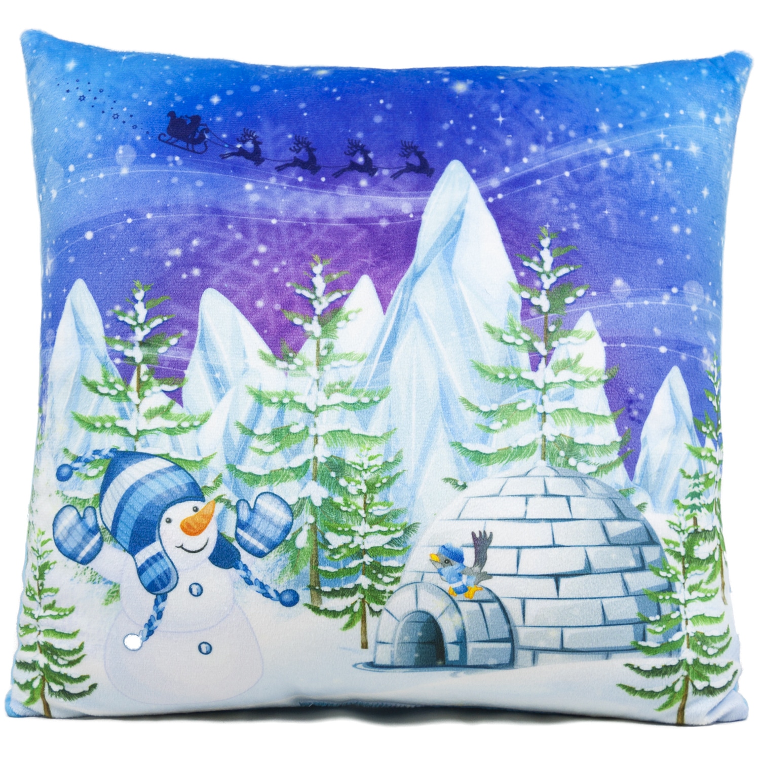 Christmas pillow - Snowman with an igloo