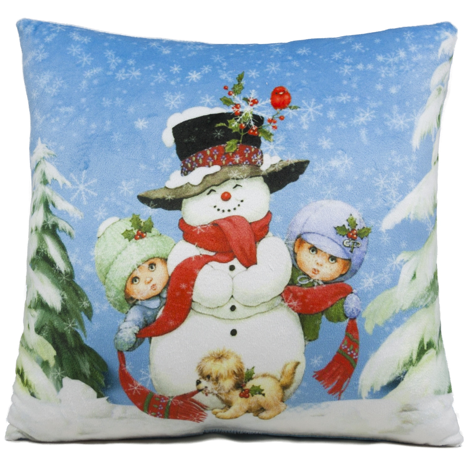 Christmas pillow - Snowman with children