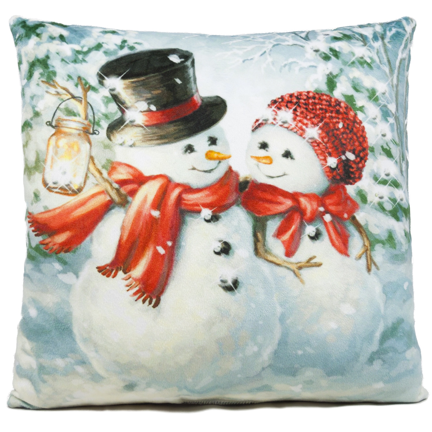 Christmas pillow with snowmen