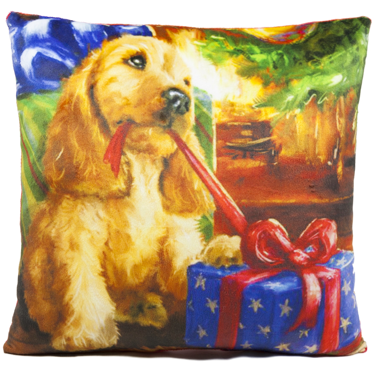 Christmas pillow - Dog with a gift