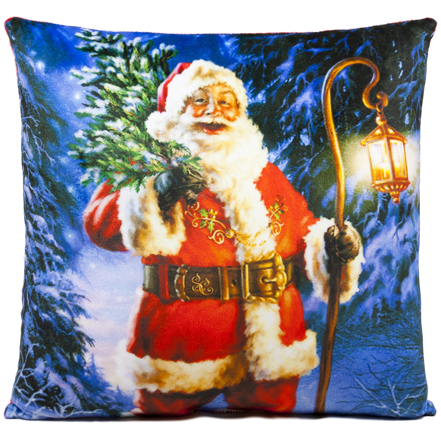 Christmas pillow - Santa Claus with a lantern