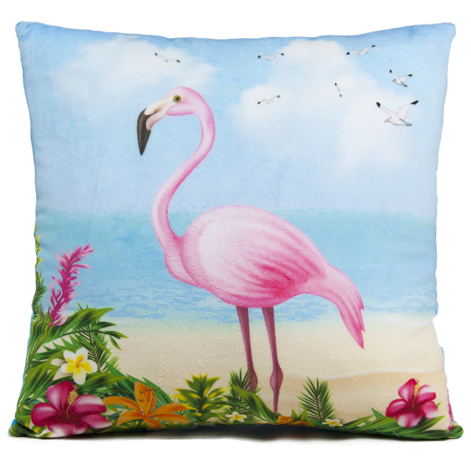 Pillow with flamingo