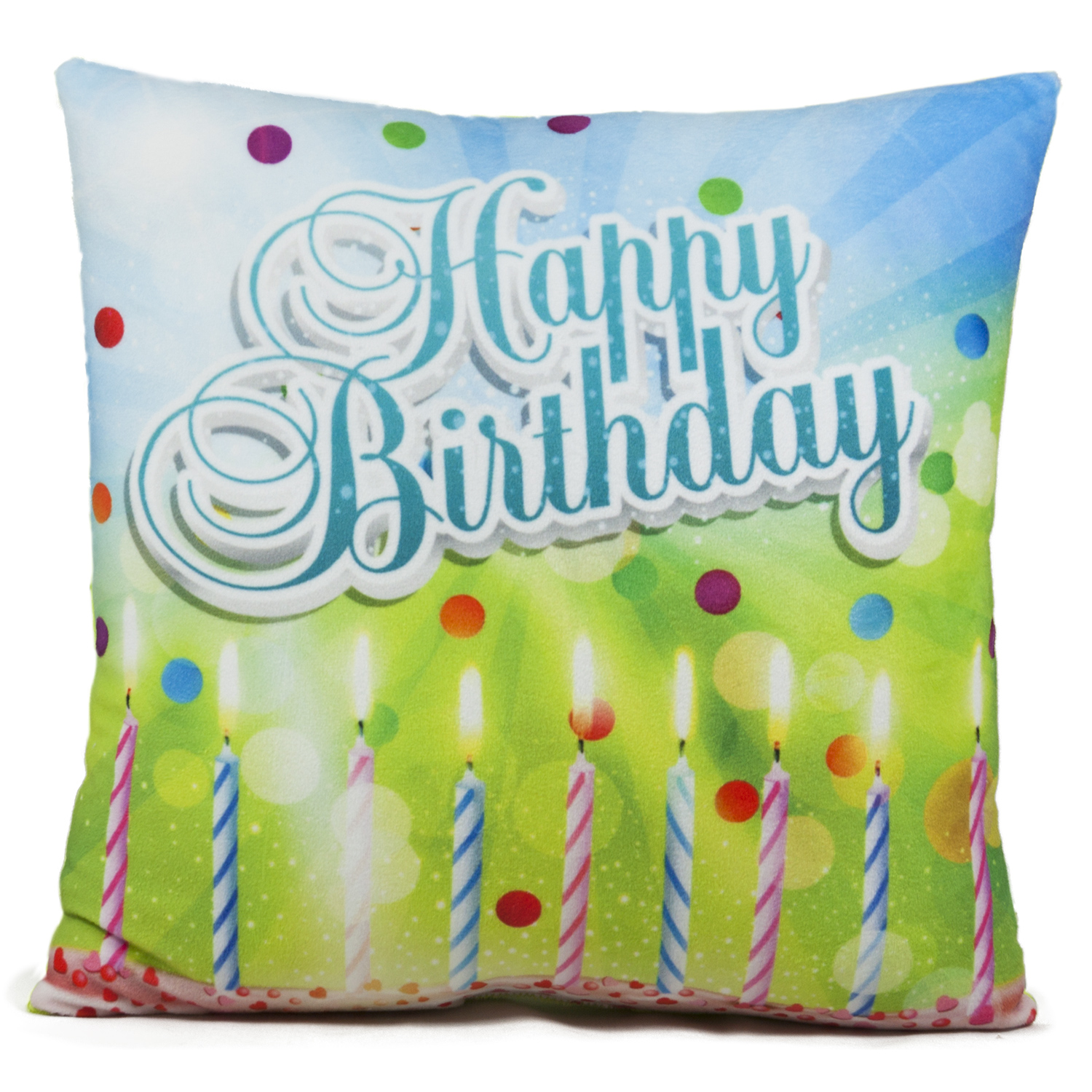 Pillow Happy Birthday with candles