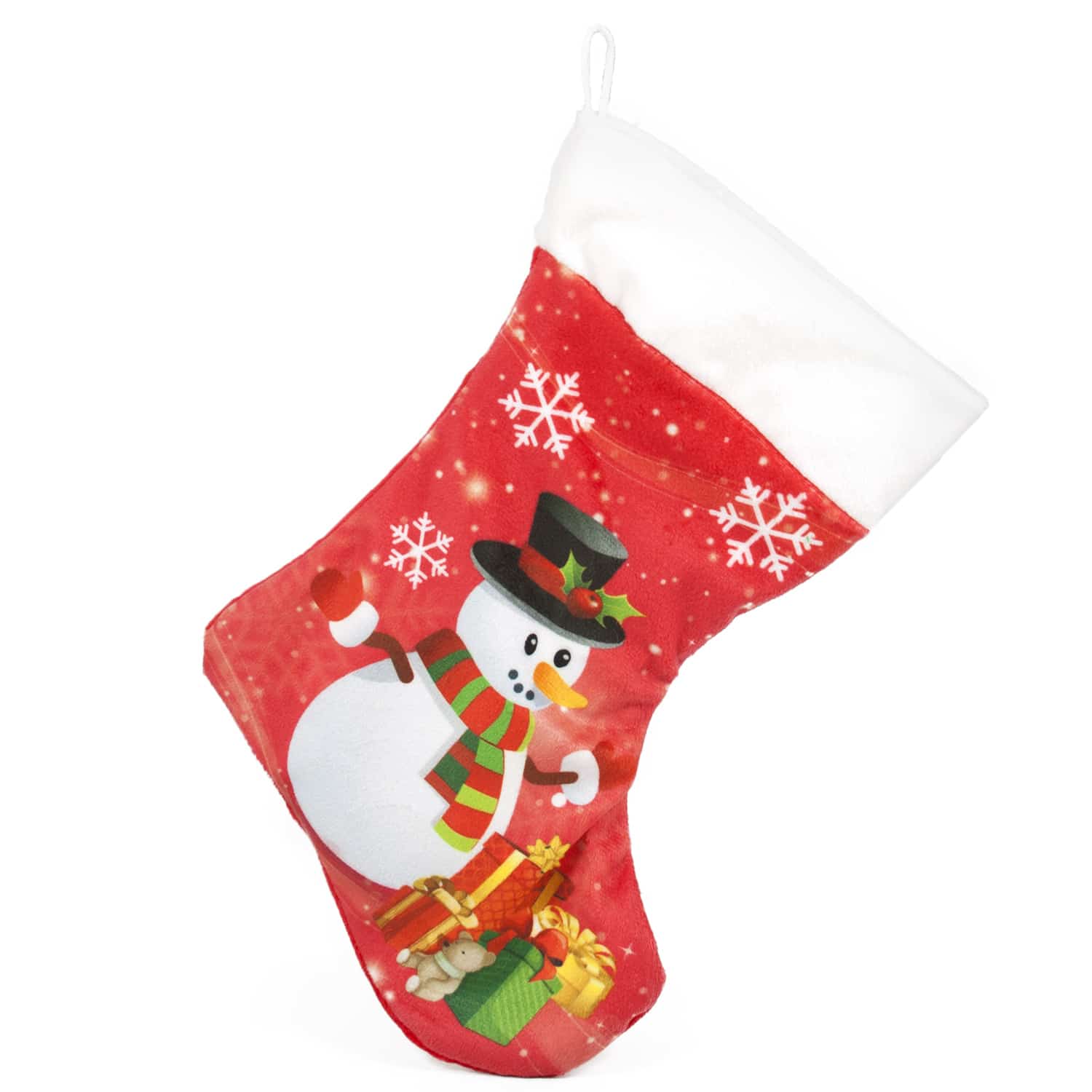 Christmas sock - Red with snowman